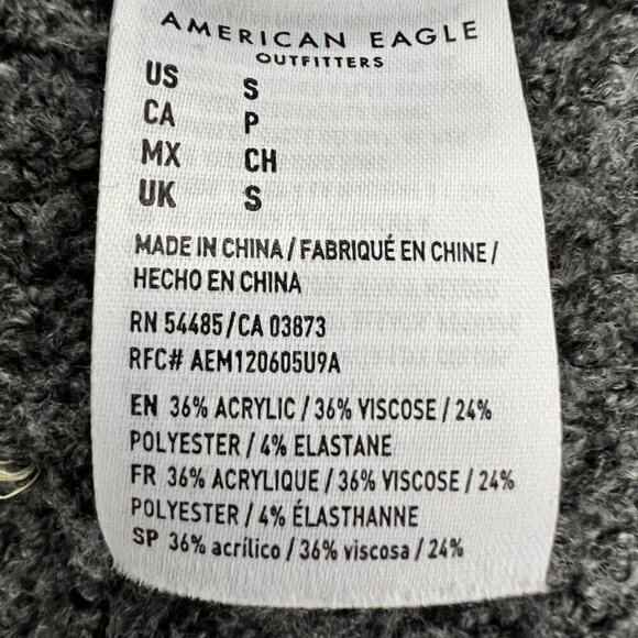 American Eagle Womens Long Sleeve Crew Neck Gray Sweater Soft Small - Picture 9 of 9